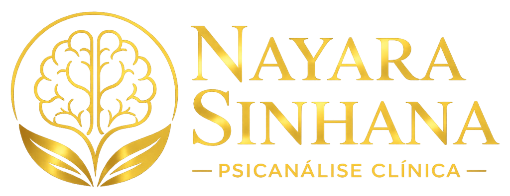 Logotipo dourado de Nayara Sinhana
